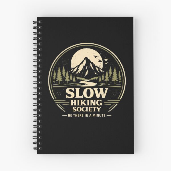 Item preview, Slow Hiking Society Retro Mountain Adventure Nature Lover Gift designed and sold by Zizo-DR44.