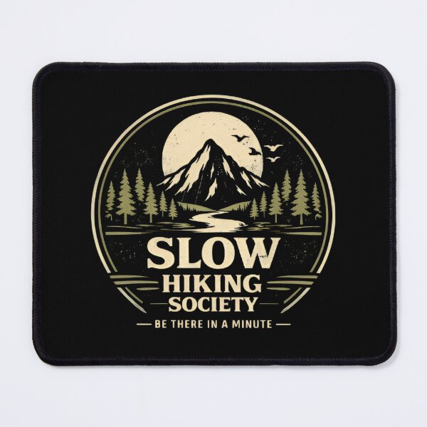 Item preview, Slow Hiking Society Retro Mountain Adventure Nature Lover Gift designed and sold by Zizo-DR44.