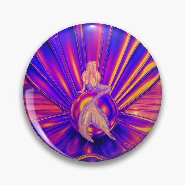 Item preview, Neon Mermaid Pearl Shell Sunset | Dreamy Vaporwave Ocean Aesthetic designed and sold by AshandAura.