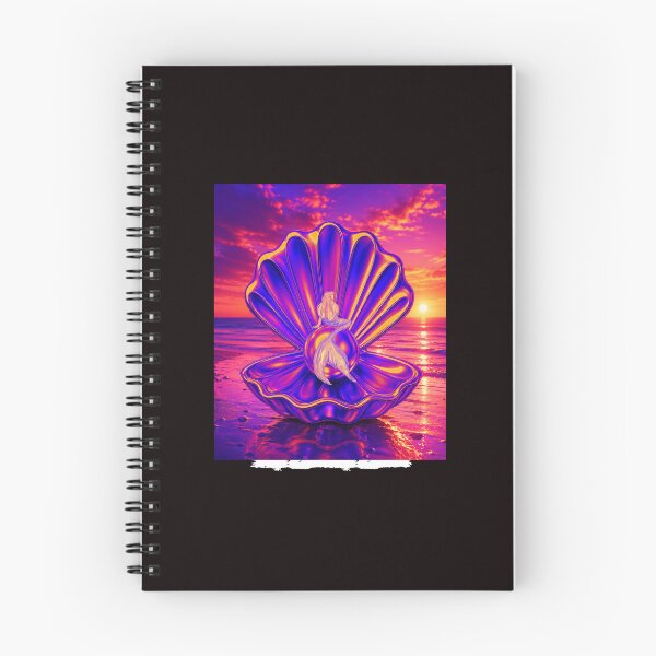 Item preview, Neon Mermaid Pearl Shell Sunset | Dreamy Vaporwave Ocean Aesthetic designed and sold by AshandAura.