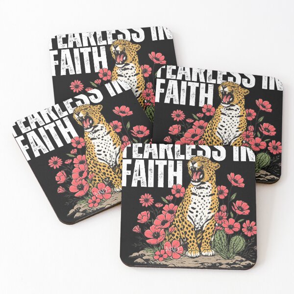 Item preview, Fearless In Faith Roaring Leopard "Be strong and courageous, do not be afraid for the Lord Your God goes with you." Deuteronomy 31:6 designed and sold by  MADE BY CHANTELE on redbubble.