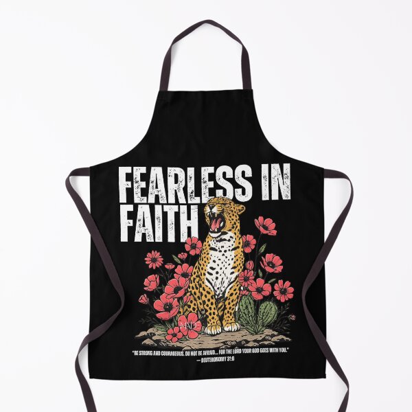 Item preview, Fearless In Faith Roaring Leopard "Be strong and courageous, do not be afraid for the Lord Your God goes with you." Deuteronomy 31:6 designed and sold by MADE BY CHANTELE on redbubble.
