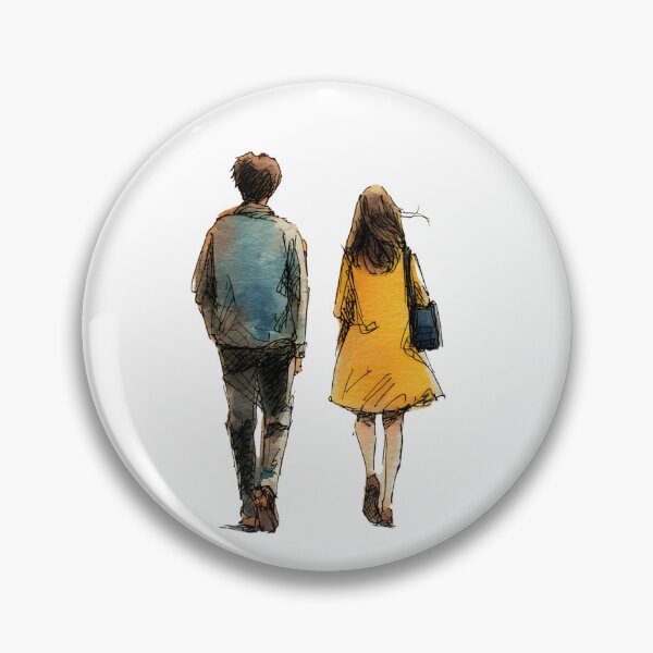 Item preview, Soft Life Couple Walking Watercolor designed and sold by JaiSoftStudio.