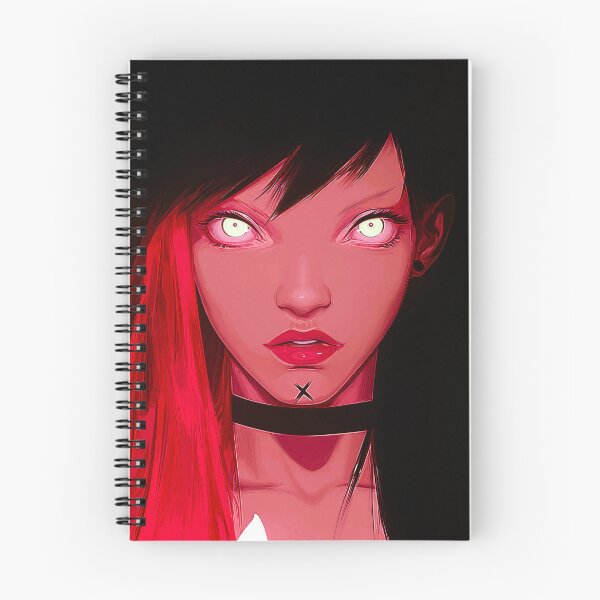 Item preview, Crimson Gaze — Dark Anime Girl with Glowing Eyes Portrait designed and sold by KissedAura.