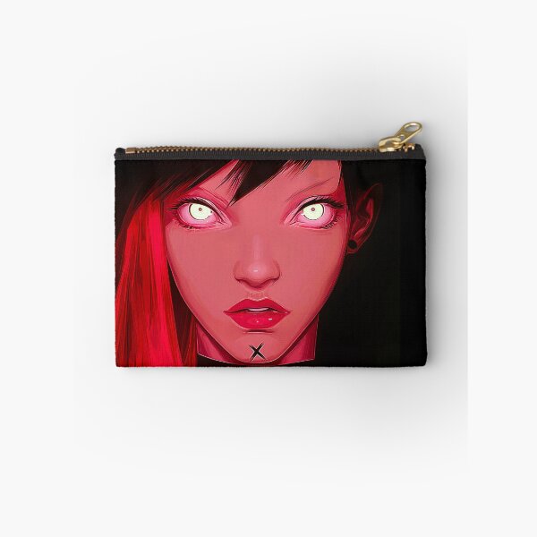 Item preview, Crimson Gaze — Dark Anime Girl with Glowing Eyes Portrait designed and sold by KissedAura.