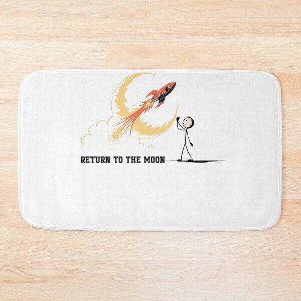 Item preview, Back To The Moon Rocket Launch Retro Space designed and sold by QuiteOrbit.