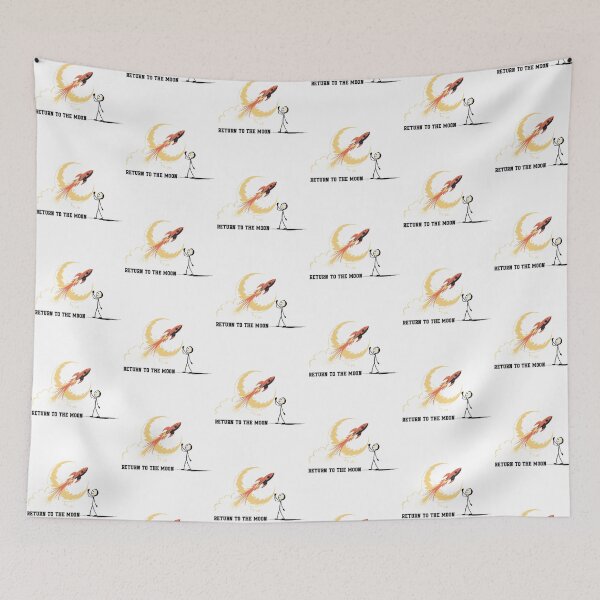 Item preview, Back To The Moon Rocket Launch Retro Space designed and sold by QuiteOrbit.