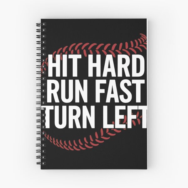 Item preview, Hit Hard Run Fast Turn Left Baseball Softball Player Quote designed and sold by haitrieuic96.