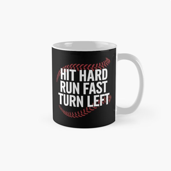 Item preview, Hit Hard Run Fast Turn Left Baseball Softball Player Quote designed and sold by haitrieuic96.