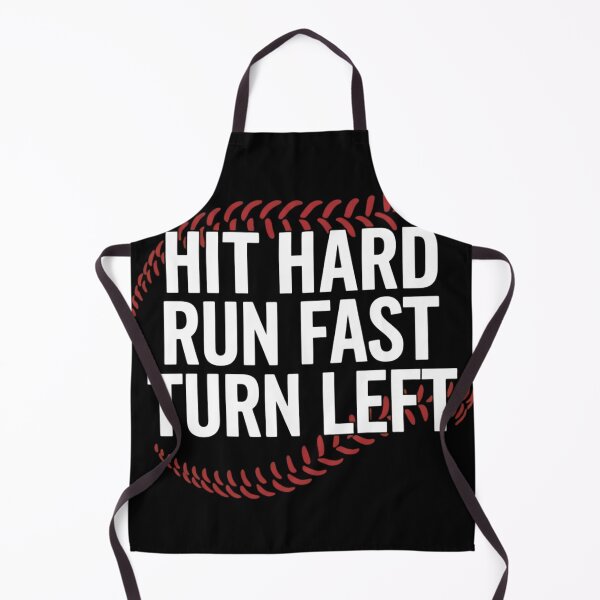 Item preview, Hit Hard Run Fast Turn Left Baseball Softball Player Quote designed and sold by haitrieuic96.