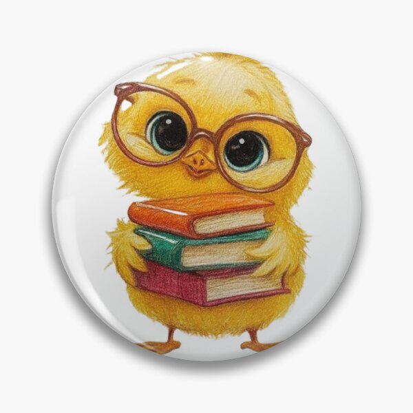 Item preview, Reading Chick with Glasses Poster - Kawaii Academic Style designed and sold by AnyeloDesign.