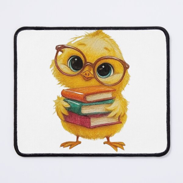 Item preview, Reading Chick with Glasses Poster - Kawaii Academic Style designed and sold by AnyeloDesign.