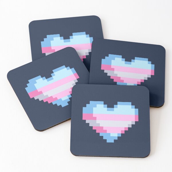 Artikelvorschau, Pixel Trans Flag Heart entworfen und verkauft von rafagars.