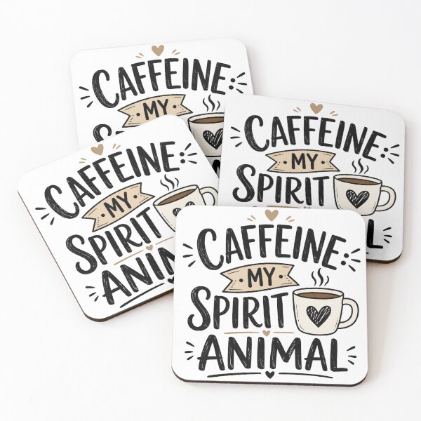 Artikelvorschau, Koffein ist mein Seelentier – Lustiges Kaffeezitat in Typografie entworfen und verkauft von TommyArt94.