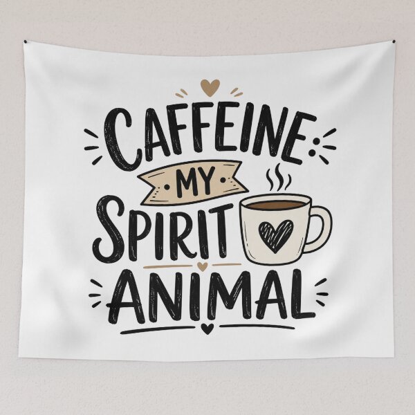 Item preview, Caffeine My Spirit Animal – Funny Coffee Quote Typography designed and sold by TommyArt94.