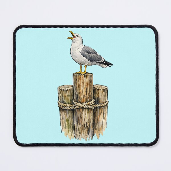 Item preview, Summer Seagull Sits On A Seaside Piling designed and sold by Lion and Lamb Design.