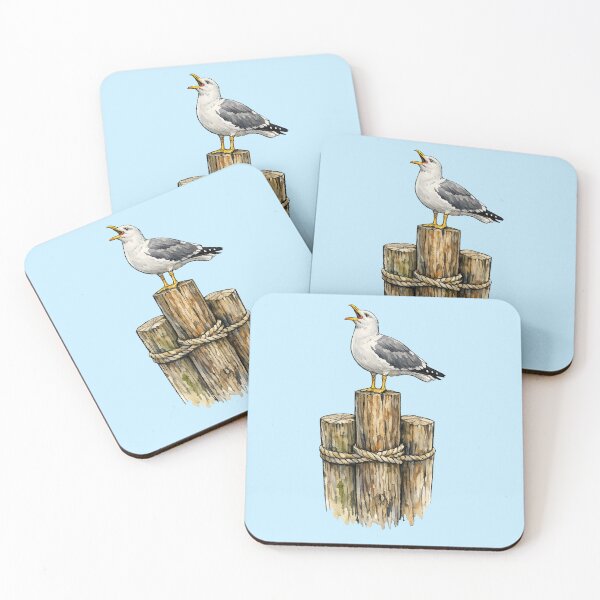 Item preview, Summer Seagull Sits On A Seaside Piling designed and sold by Lion and Lamb Design.