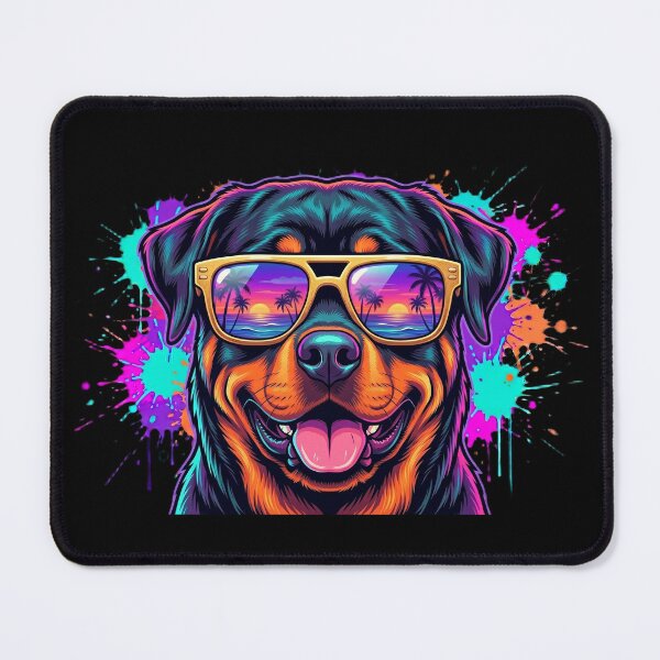 Item preview, Chill Rottweiler Neon Sunset Shades designed and sold by KevLarPrints.