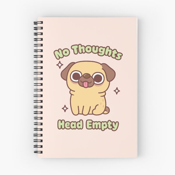 Item preview, Cute Funny Pug No Thoughts Head Empty Meme designed and sold by rustydoodle.