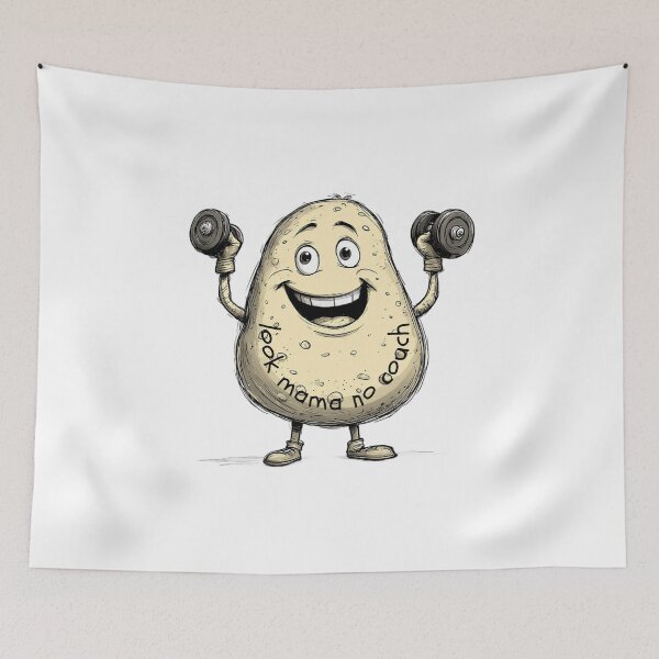 Item preview, Look Mama No Coach - Funny Weightlifting Couch Potato Gym Art designed and sold by dcohea.