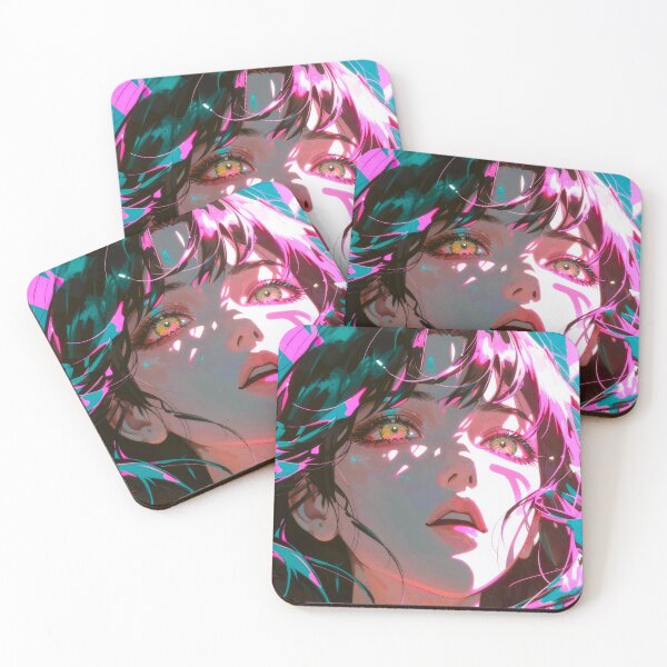 Item preview, Pink Burst — Anime Girl Abstract Portrait designed and sold by KissedAura.