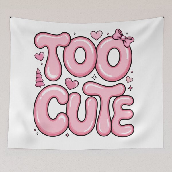 Item preview, Too Cute Pink Bubble Letter Aesthetic Design | Kawaii Y2K Girly Typography designed and sold by Pinpondesigns.
