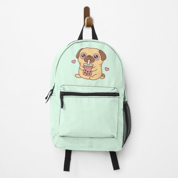 Item preview, Cute Little Pug Loves Drinking Bubble Tea designed and sold by rustydoodle.