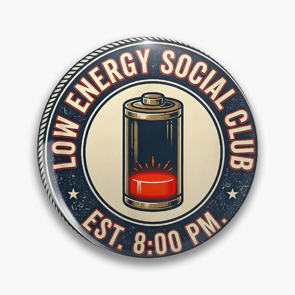 Item preview, Low Energy Social Club Funny Battery Empty Humor T-Shirt designed and sold by RKdrawings.