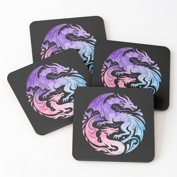 Item preview, Romantasy Watercolor Dragons Celestial Bookish Art designed and sold by auxincaftan0o.