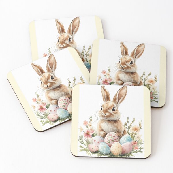 Item preview, Adorable Easter Bunny with Pastel Spring Eggs designed and sold by colorful-white.