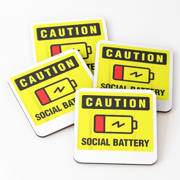 Item preview, Low Social Battery funny Warning Sign Humor Gifts T-Shirt designed and sold by RKdrawings.
