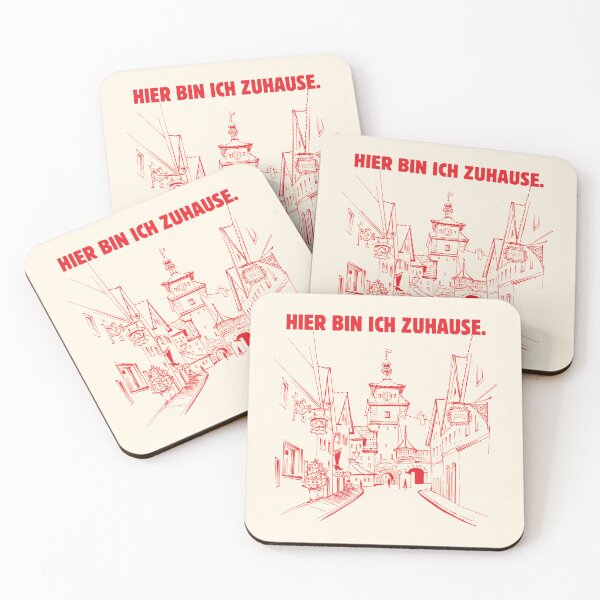 Item preview, Hier Bin Ich Zuhause Germany Old Town Red Line Art designed and sold by AVNGR-Design.