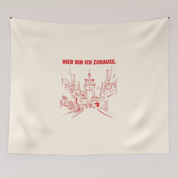 Item preview, Hier Bin Ich Zuhause Germany Old Town Red Line Art designed and sold by AVNGR-Design.