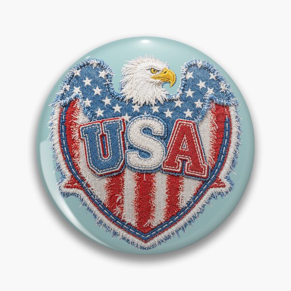 Item preview, USA flag eagle faux patchwork Vintage Patriotic American flag 4th of July 250 years  Independence Day designed and sold by JDVNart.