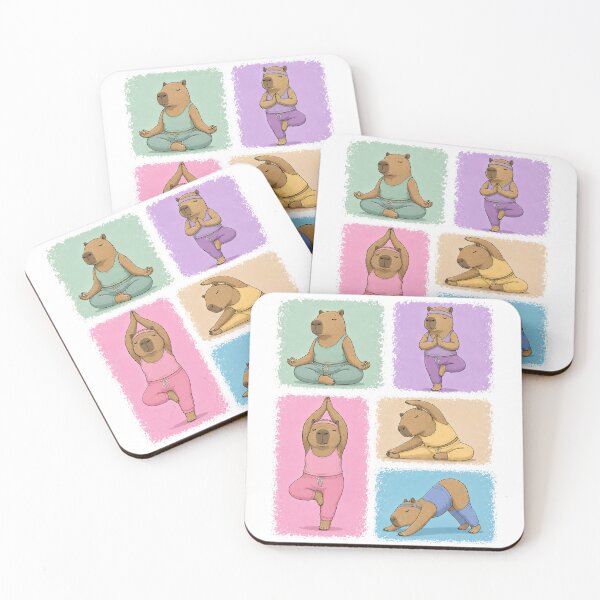 Item preview, Capybara Yoga poses Workout Sport Meditation designed and sold by QuiteOrbit.