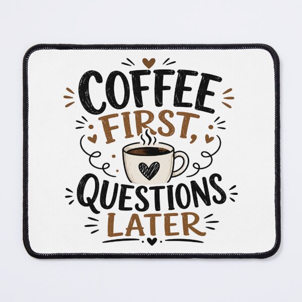 Item preview, Coffee First Questions Later – Bold Coffee Typography Art designed and sold by TommyArt94.