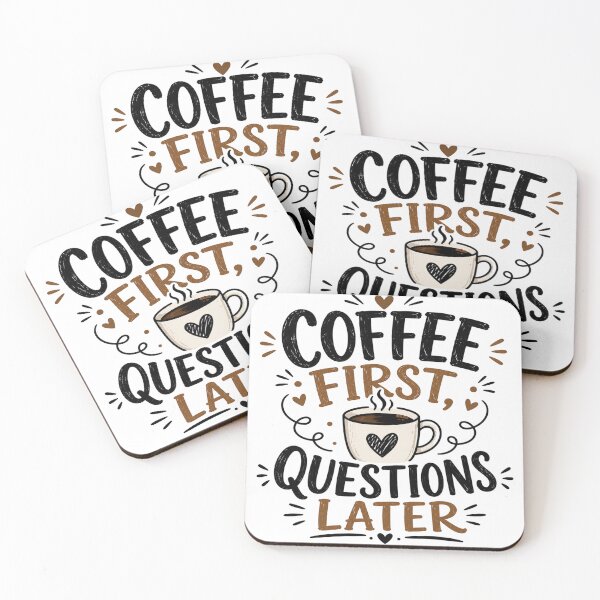 Item preview, Coffee First Questions Later – Bold Coffee Typography Art designed and sold by TommyArt94.