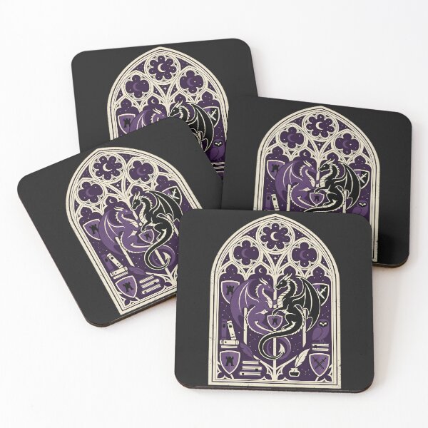 Item preview, Gothic Romantasy Dragons Stained Glass Bookish Aesthetic designed and sold by auxincaftan0o.