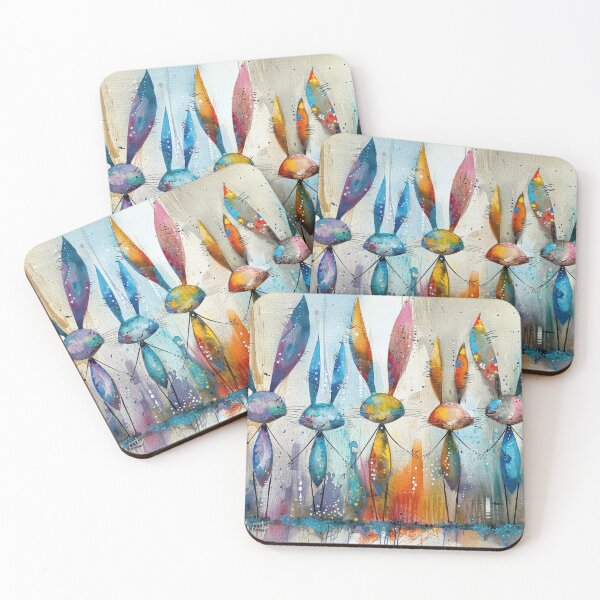 Item preview, Modern Abstract Bunny Lineup Color Splash Art designed and sold by NeoNebulaArt.
