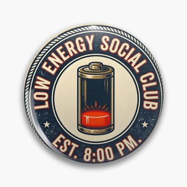 Item preview, Low Energy Social Club Funny Battery Empty Humor Long Sleeve T-Shirt designed and sold by SubStudio97.