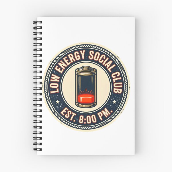 Item preview, Low Energy Social Club Funny Battery Empty Humor Long Sleeve T-Shirt designed and sold by SubStudio97.