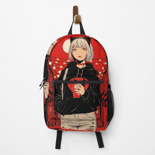 Item preview, Midnight Roast — Anime Cat Girl with Coffee designed and sold by KissedAura.