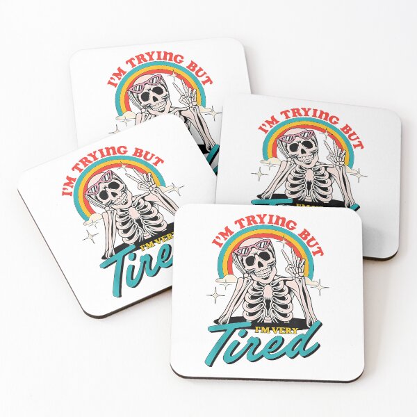 Item preview, I'm Trying But I'm Very Tired Funny Skeleton T-Shirt designed and sold by kevincuellar.