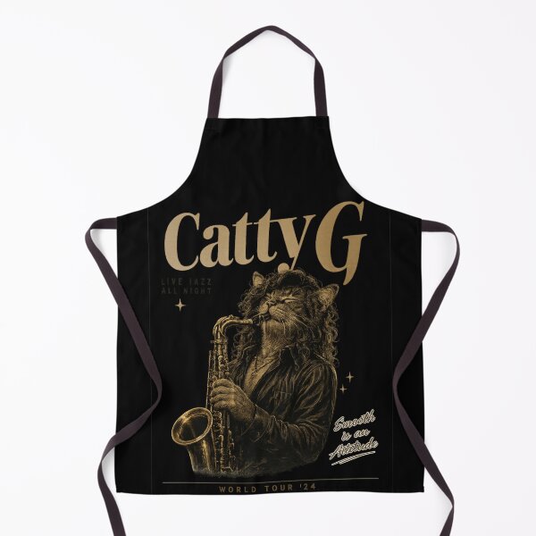 Item preview, Catty G Jazz Cat Vintage Saxophone Music T-Shirt designed and sold by ThreadTheory976.