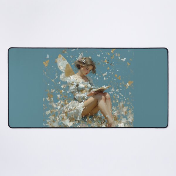 Item preview, Ethereal Fairy Reading in a Golden Meadow designed and sold by colorful-white.