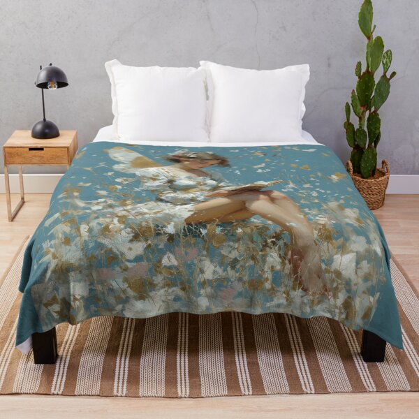 Item preview, Ethereal Fairy Reading in a Golden Meadow designed and sold by colorful-white.