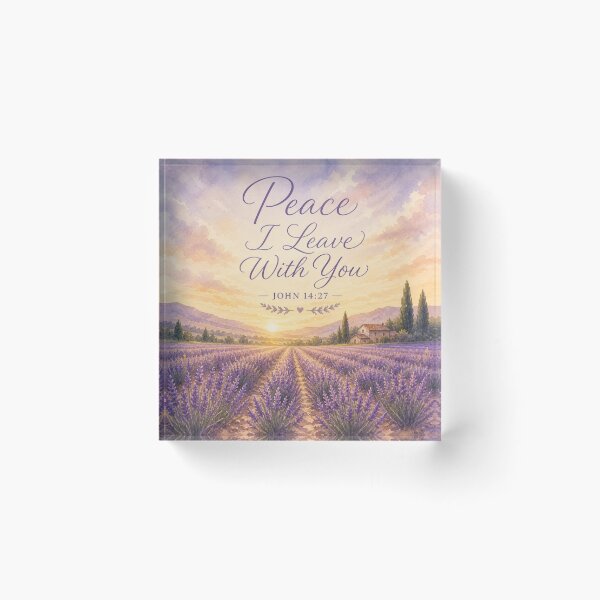 Item preview, Peace I Leave With You John 14:27 Lavender Field Sunset Watercolor designed and sold by ebocraft.