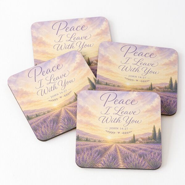 Item preview, Peace I Leave With You John 14:27 Lavender Field Sunset Watercolor designed and sold by ebocraft.