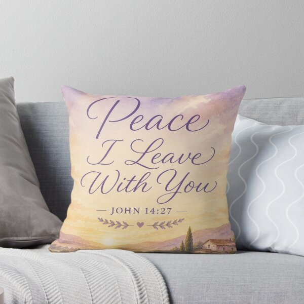Item preview, Peace I Leave With You John 14:27 Lavender Field Sunset Watercolor designed and sold by ebocraft.
