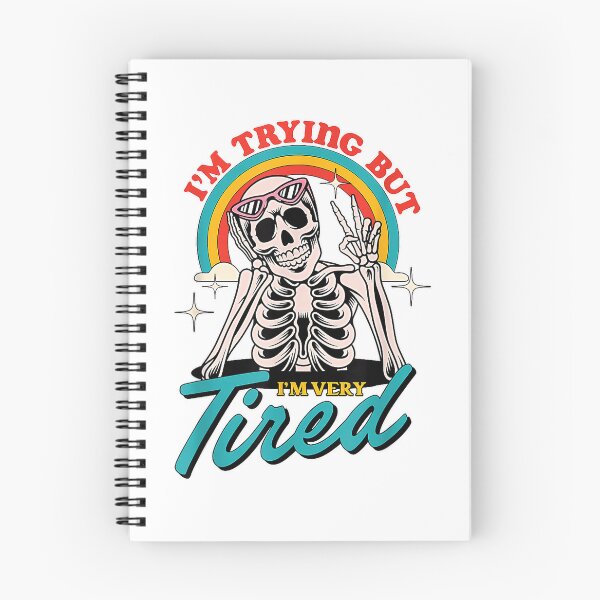 Item preview, I'm Trying But I'm Very Tired Funny Skeleton T-Shirt designed and sold by kevincuellar.